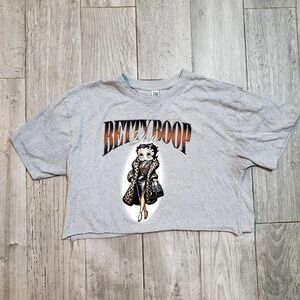 Betty Boop Diva Crop Top Large Brisco Brands Women's Large Gray